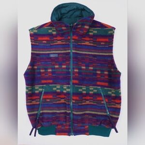 Columbia VTG 90s Vest Southwestern Zip Fleece Men Large Reversible Jacket
